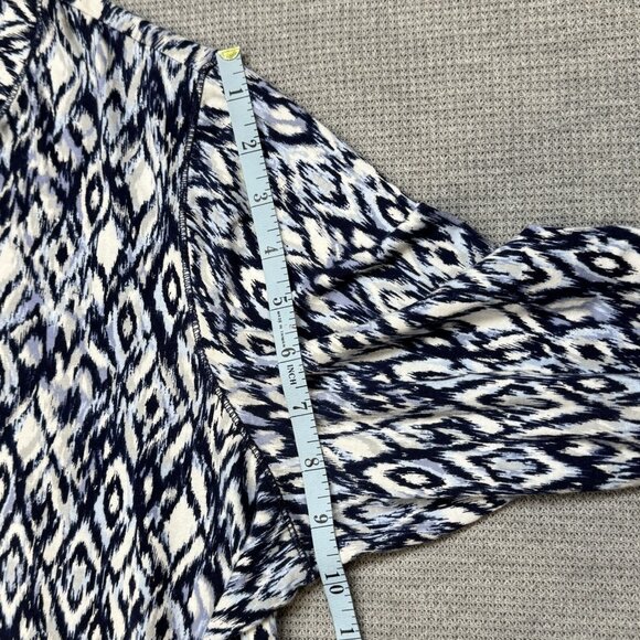 Relativity Womens Multicolor Geometric Tunic Blouse 3/4 Sleeve Blue Plus Size 1X - Picture 13 of 14